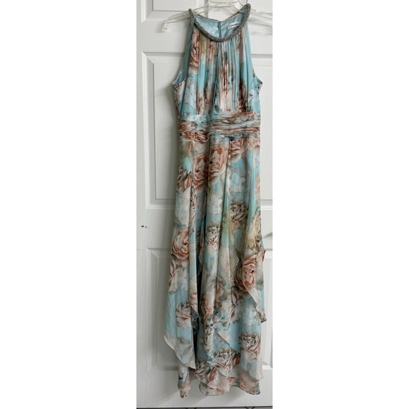 Calvin Klein Dresses & Skirts - Calvin Kline sleeveless halter dress size 12 long flowy floral pattern